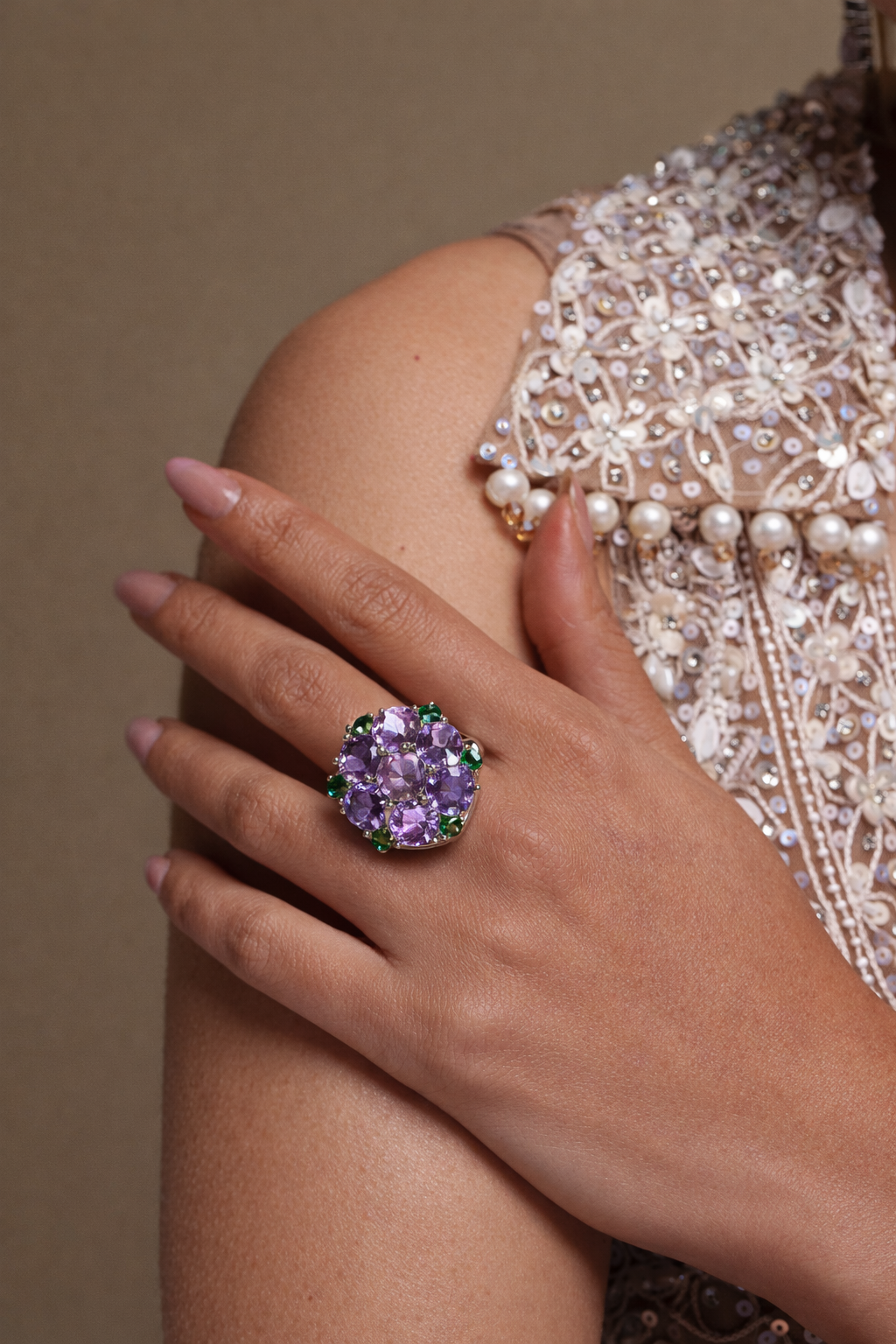 Améthyste Rosace Ring