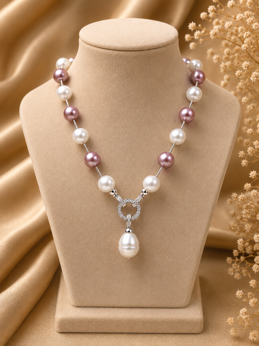 Rosé Pearl Necklace