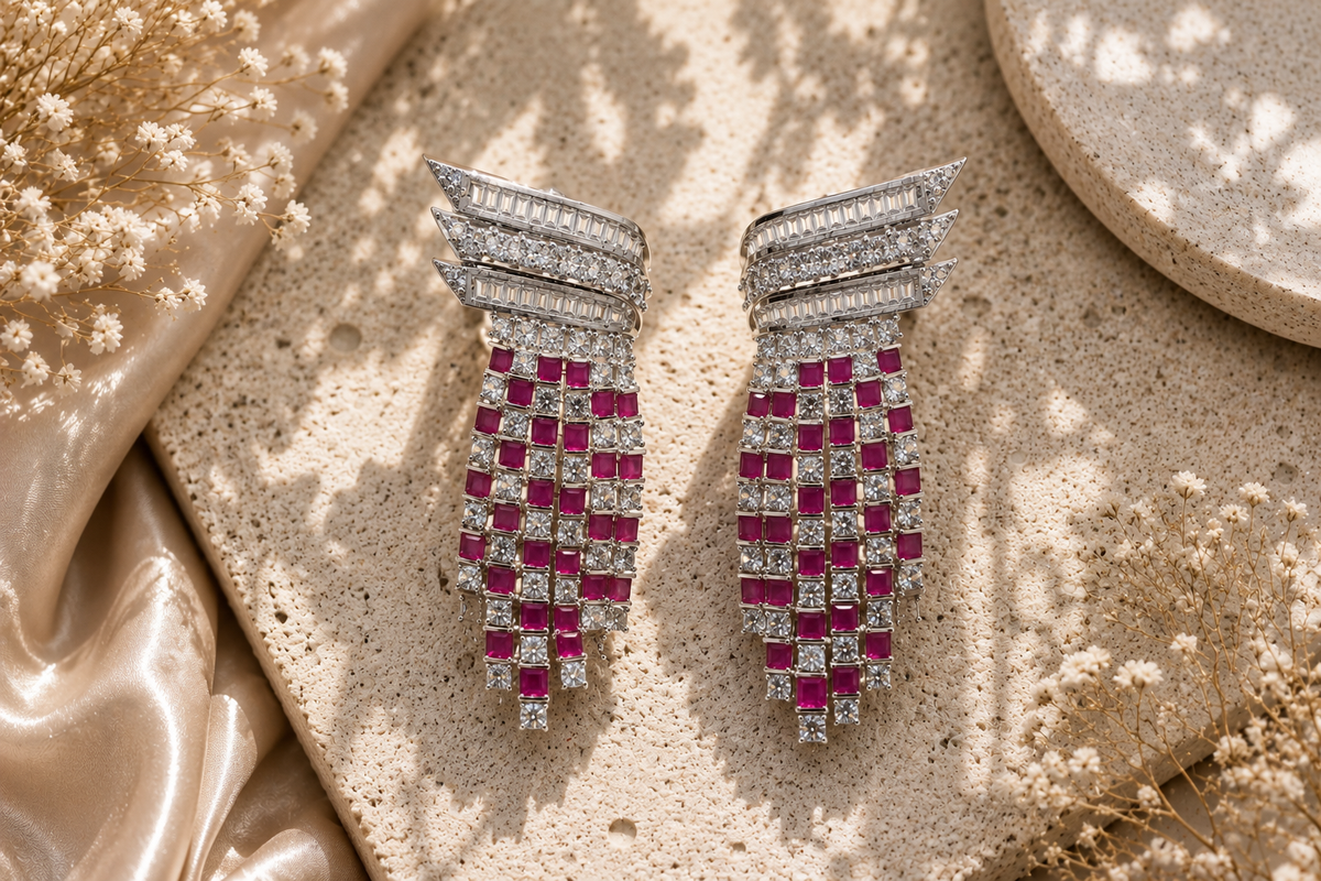 Rosé Cascade Earrings