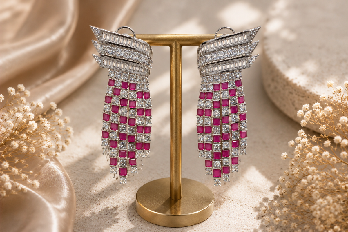 Rosé Cascade Earrings