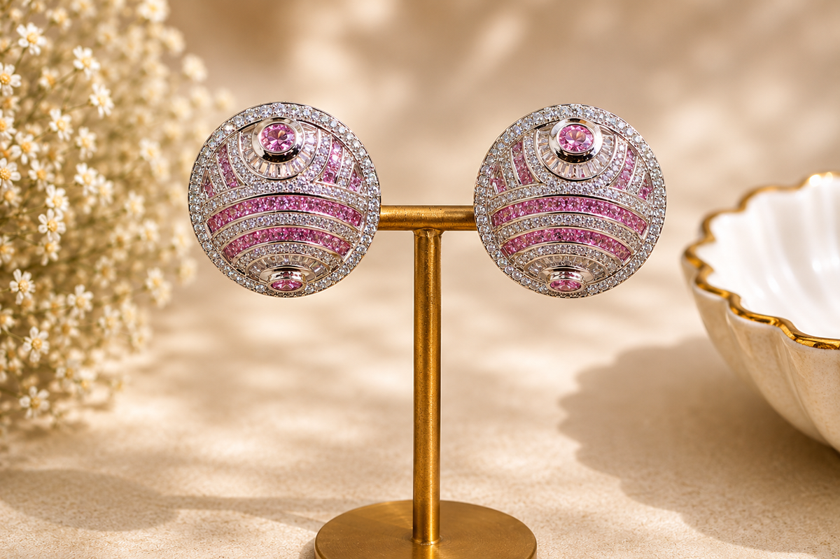 Rosé Eclipse Earrings