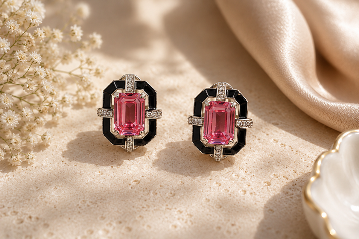 Rosé Noir Earrings