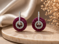Ruby Halo Earrings