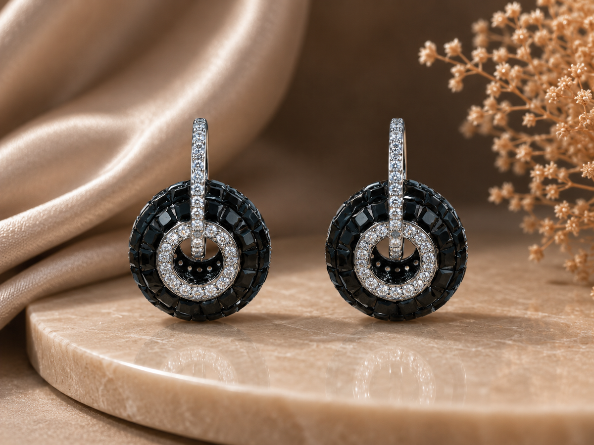 Noir Halo Earrings
