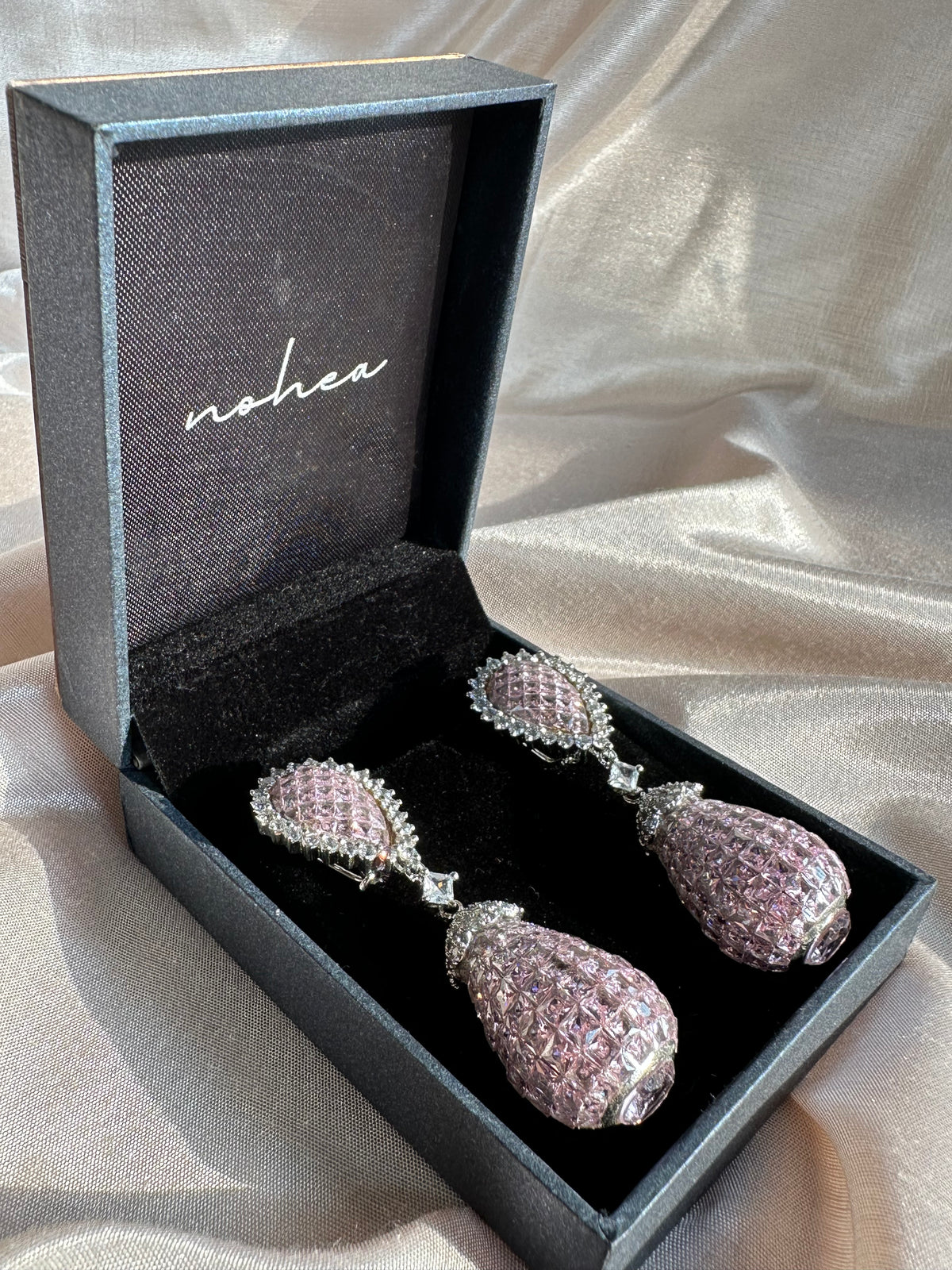 Pink Zirconia Drop Earrings