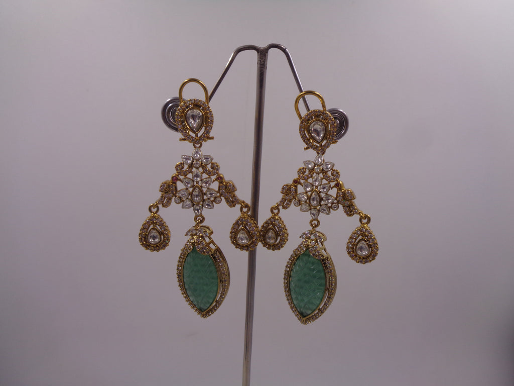 Kuhu Mint Victorian Earrings