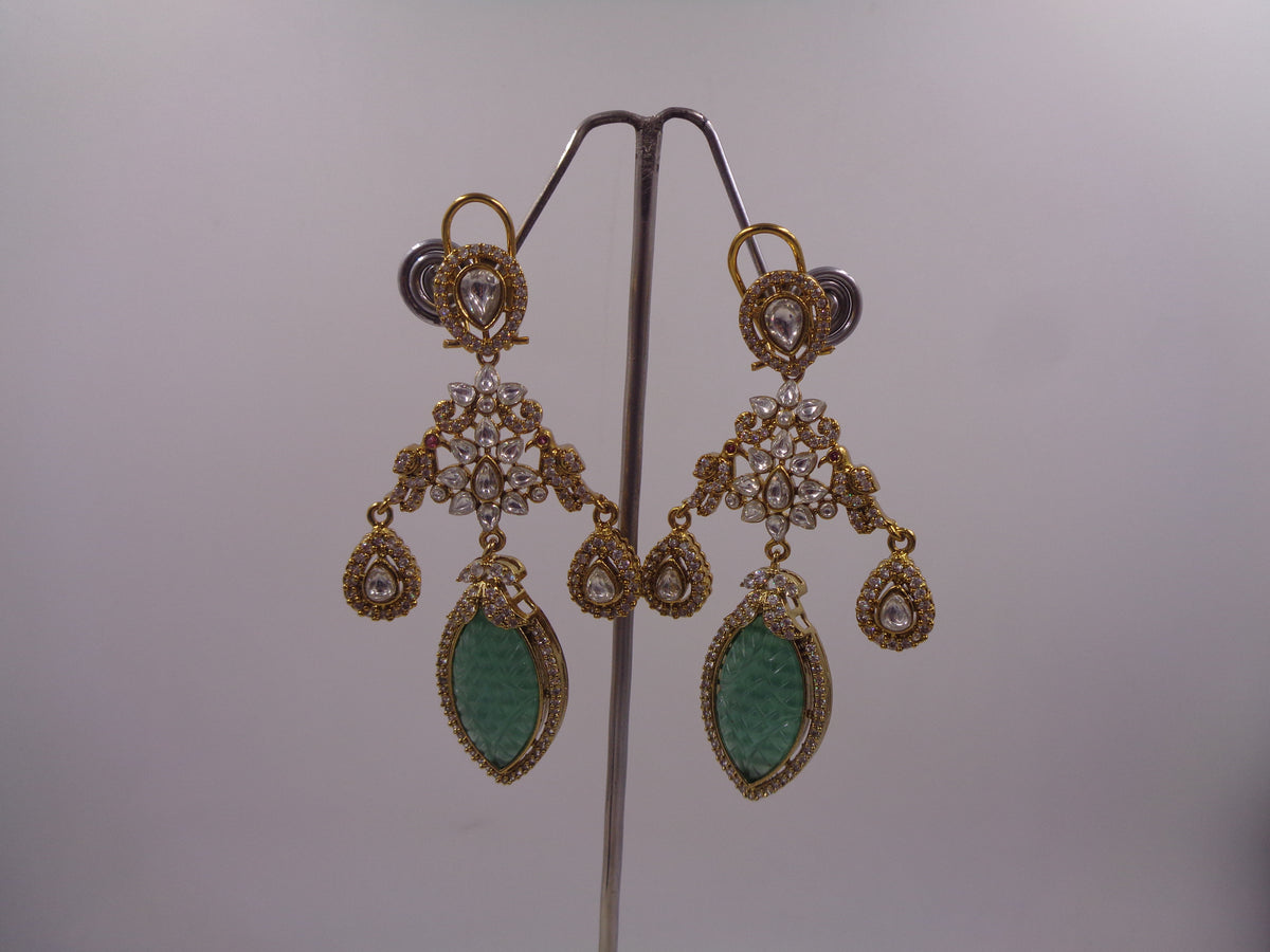 Kuhu Mint Victorian Earrings