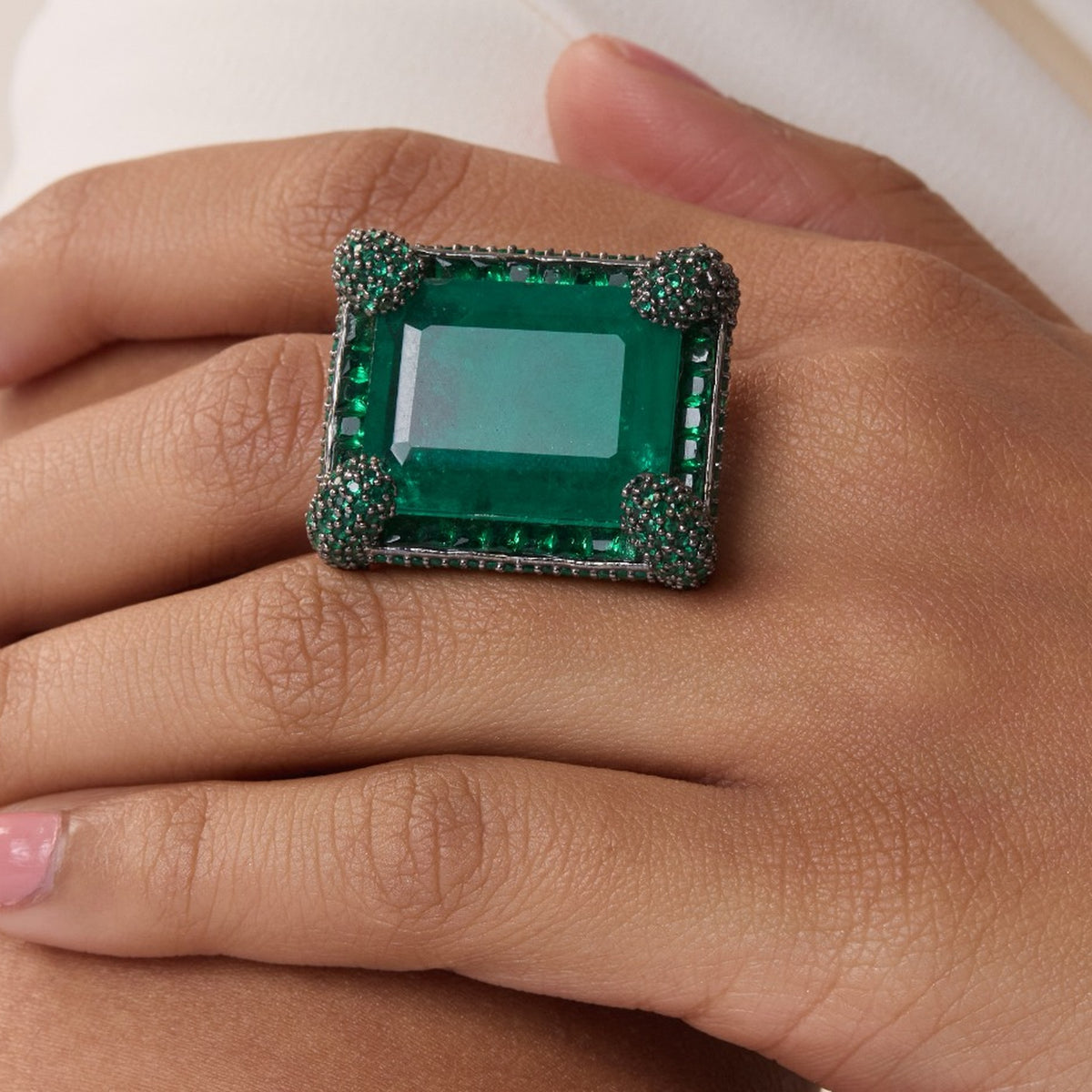 Emerald Monarch Ring