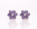 Purple Floral Blooms Earrings