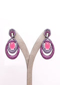 Pink Zirconia Danglers Earrings