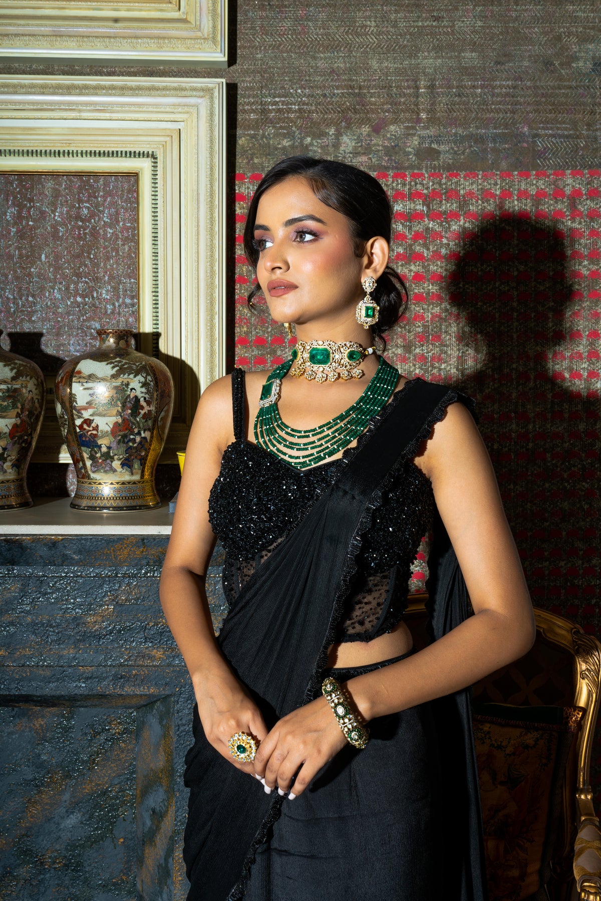 Rishika Emerald Choker Set