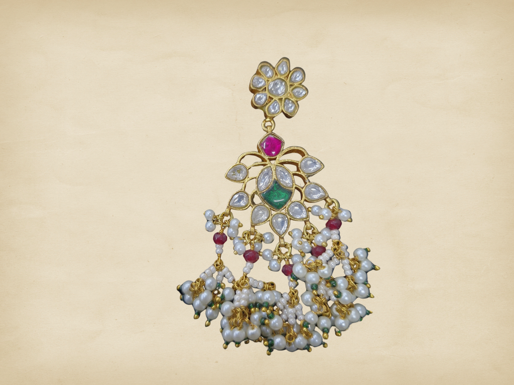 Kundan Pearl Necklace Set