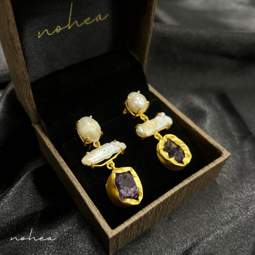 Arha Druzy Stone Drop Earrings
