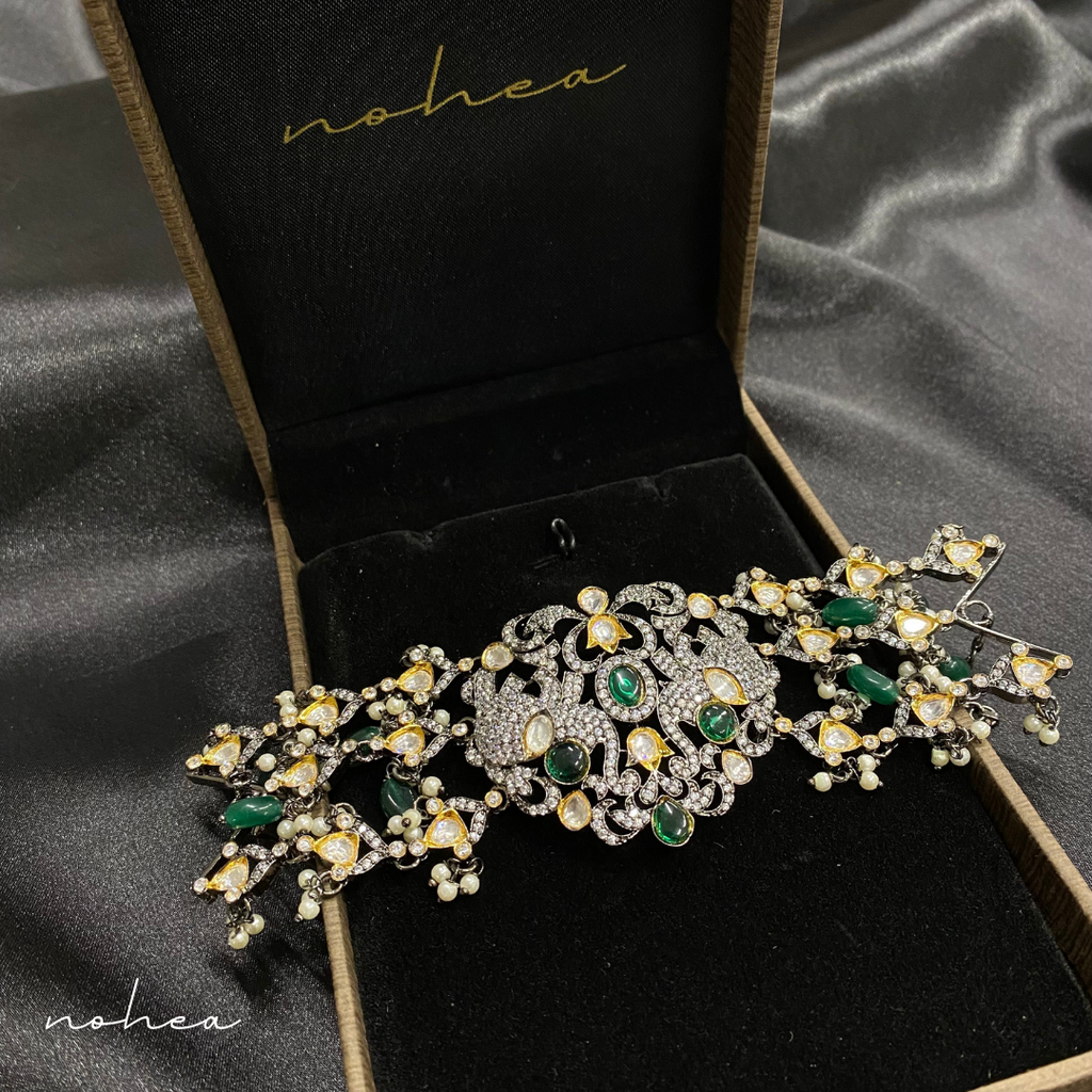 Vintage Diamanté Green Kada